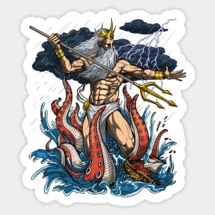 Ancient Greek God Poseidon Sticker